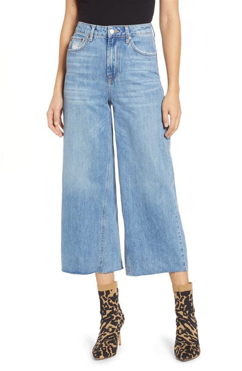 Topshop Crop Wide Leg Jeans Nordstrom