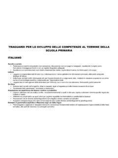 TRAGUARDI PER LO SVILUPPO DELLE COMPETENZE AL Traguardi Per Lo