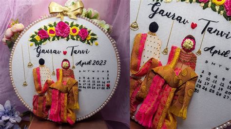 Maharashtrian Wedding Calendar Hoop Art Making Tutorial With Free