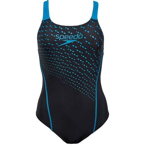 Buy Speedo Womens Medley Logo Medalist Swimsuit Black Blue