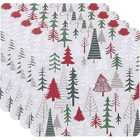 Amazon Kaf Home Cork Placemats X Inch Set Of Snowflakes