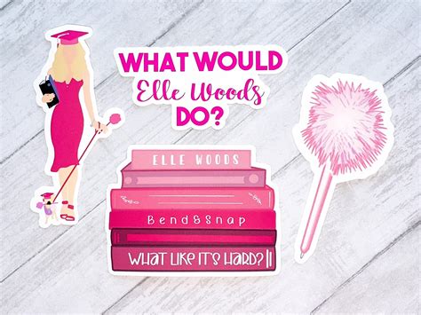 Legally Blonde Sticker Set Elle Woods Graduation Cap And Etsy