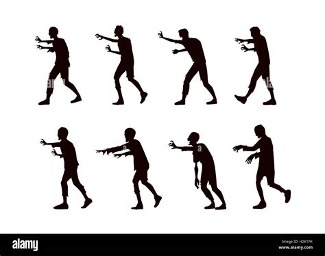 Silhouette Vector zombie walking Stock Vector Image & Art - Alamy