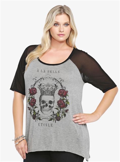 Crowned Skull Raglan Tee Torrid Clothes Trendy Plus Size Clothing