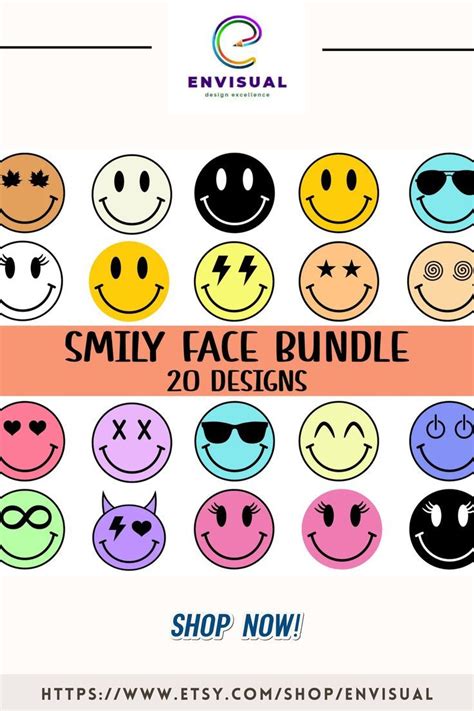 Smiley Face Svg Bundle Smiley Svg Happy Face Svg Yellow Smiley Svg