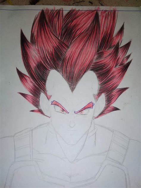 Dibujo De Vegeta Ssj Dios Rojo Semi Realista Dragon Ball Espa Ol Amino