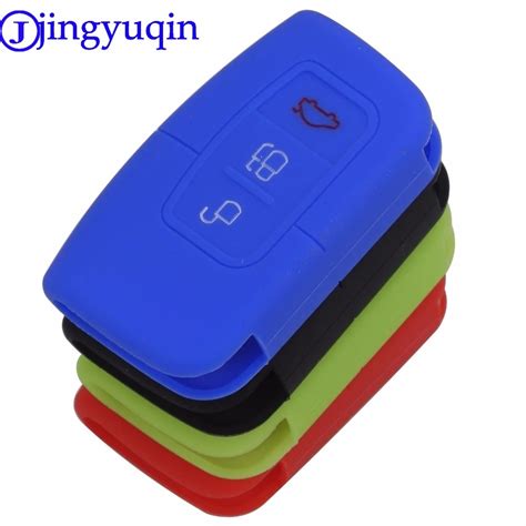 Jingyuqin capa de silicone 3 botões para chave inteligente carro