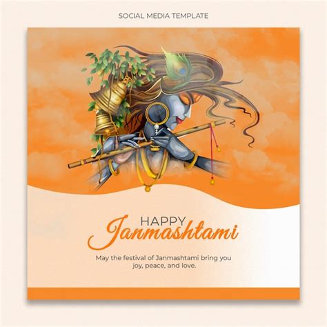 Premium Psd Happy Janmashtami Social Media Template For Instagram