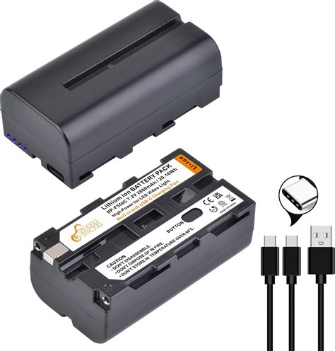 Pickle Power 2x2800mah NP F550 Batterie de Remplacement avec entrée USB