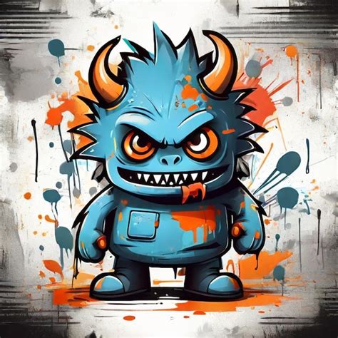 Premium Photo | Abstract grunge with monster characters Super drawing ...