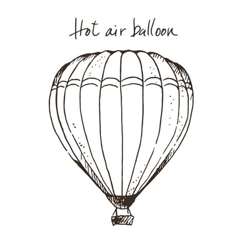 Hot Air Balloon Vector Sketch Up Line EPS 10 Stock Vector