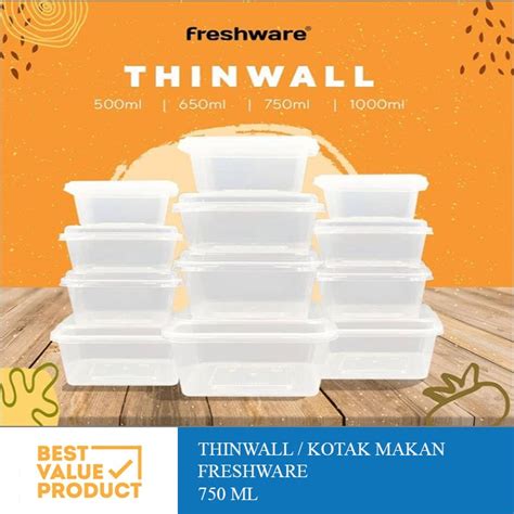 Thinwall 750 Ml Kotak Makan Plastik Plastic Container BestValueProduct Id