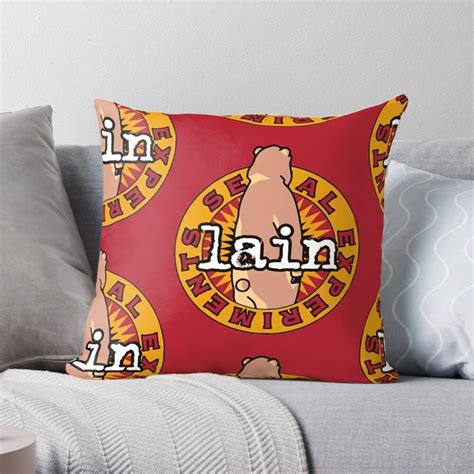 Serial Experiments Lain Bear Logo Throw Pillow