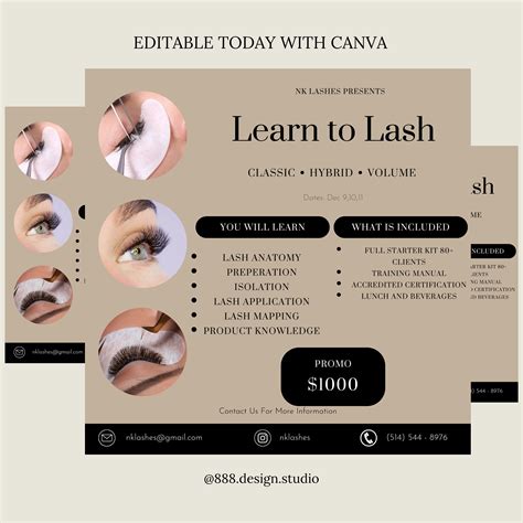 Learn To Lash Training Flyer Lash Class Flyer Template Beauty Flyer