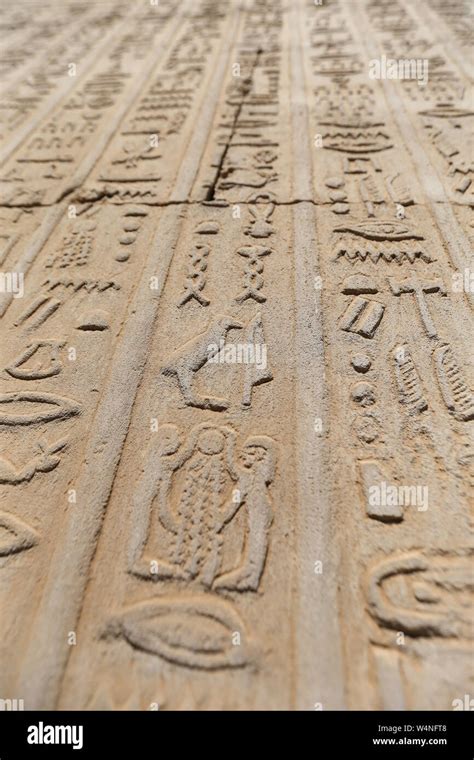 Hieroglyphics In Kom Ombo Temple Aswan City Egypt Stock Photo Alamy