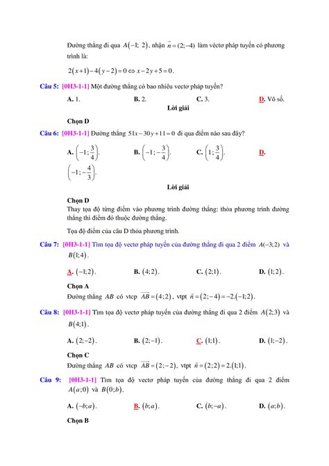 Bài tập trắc nghiệm phương pháp tọa độ trong mặt phẳng Oxy có lời giải