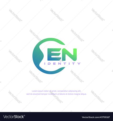 En Initial Letter Circular Line Logo Template Vector Image