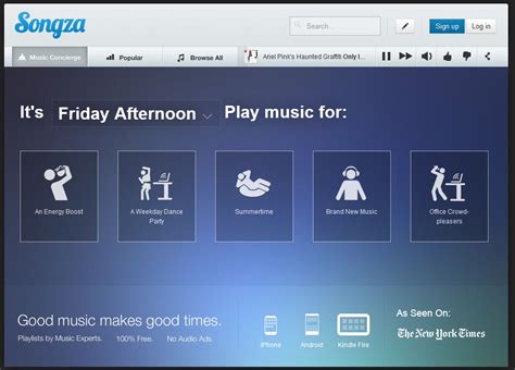 Beautifully (re)Designed: Songza on the Desktop - Digital Design Standards