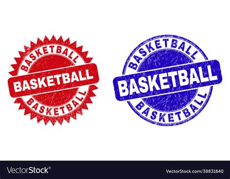 Basketball Round And Rosette Watermarks Royalty Free Vector