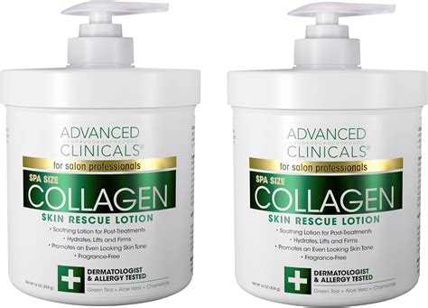 Advanced Clinicals Collagen Skin Rescue Lotion Hydrate Moisturize Lift Firm Great For Dry