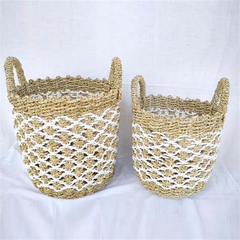 Jual Jual Keranjang Anyaman Seagrass Laundry Basket Set Seagrass