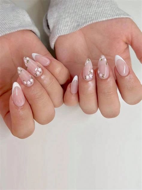 Multicolorido Collar Unhas Coloridas Embellished Almond Acrylic Nails