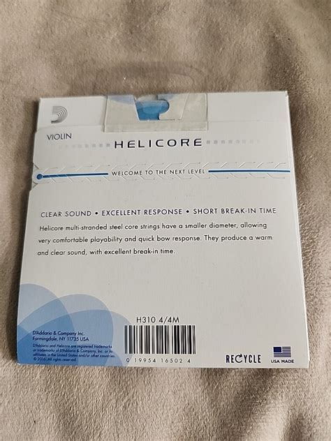 D Addario Helicore Violin String Set H M For Sale Online Ebay