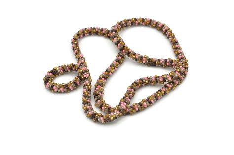 Seed Bead Rope Necklace Long Thick Necklace Great T For A Woman Vintage Necklace Etsy