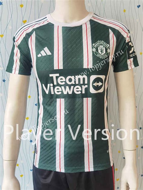 Player Version 2023 2024 Manchester United Away White Green Thailand