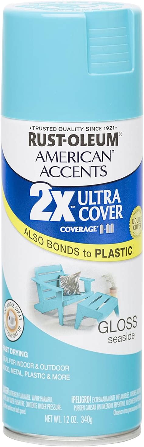 Rust Oleum 280726 American Accents Ultra Cover 2x Spray Paint Gloss Seaside 12 Ounce