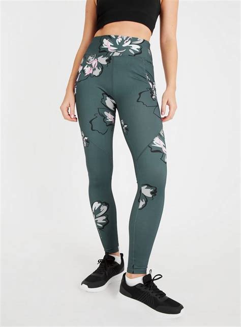 Buy Active Green Floral Leggings 14 Leggings Tu