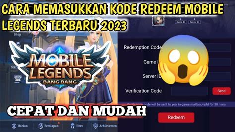 Cara Memasukkan Kode Redeem Mobile Legend Terbaru Youtube