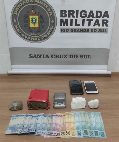 BM de Santa Cruz do Sul prende dois homens por tráfico de drogas