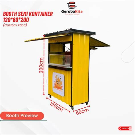 Jual Booth Semi Kontainer Custom Gerobak Kaca Murah Shopee Indonesia