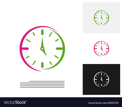 clock logo design concept time management vector image