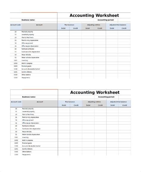 Free Accounting Templates Excel Worksheets