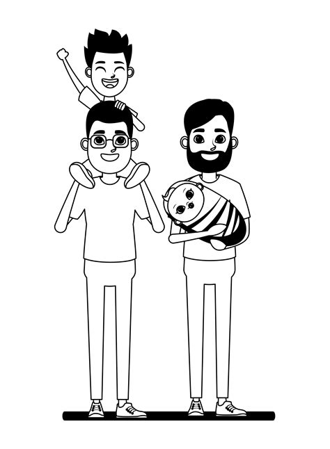 Family portrait in black and white 1503496 Vector Art at Vecteezy