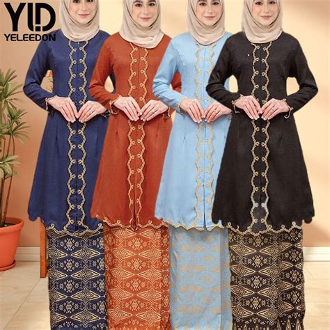 Baju Kebarung Lubah Modern Nikahtunang Kebarung Songket Tabur Kebaya Batik Sulam Ironless