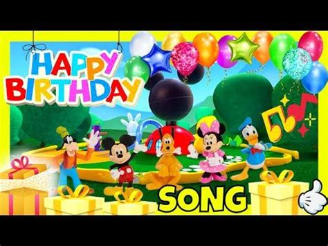 mickey mouse's birthday song with balloons and presents