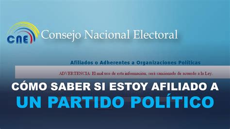 Cómo saber si estoy afiliado a un partido político 2025