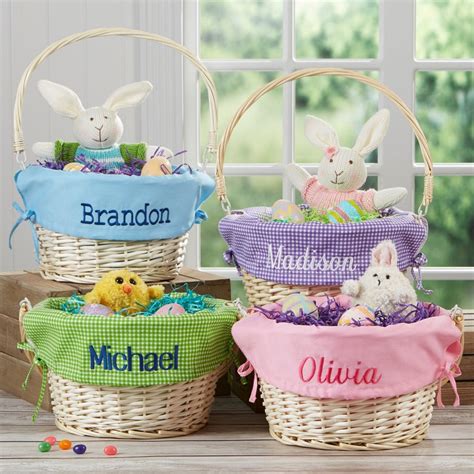 Personalized Light Green Easter Basket With Liner Easter Etsy