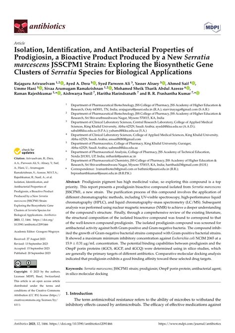 Pdf Isolation Identification And Antibacterial Properties Of