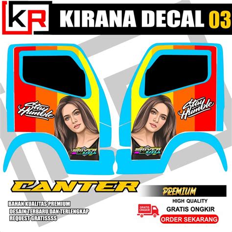 Sticker Decal Truk Canter Full Pintu Samping Ubah Nama Ubah Foto