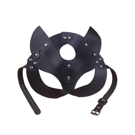 1pc Leather Bondage Fetish Mask Erotic Mask Cosplay Sex Toysrole Play For Unisex Adults