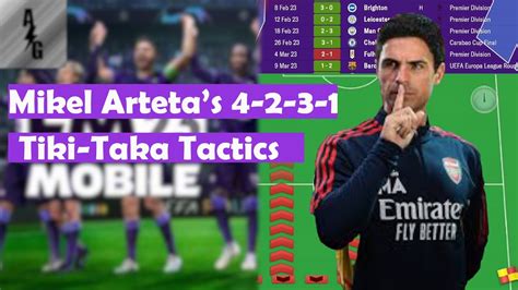 Mikel Arteta S Tiki Taka Fm Mobile Tactics Youtube