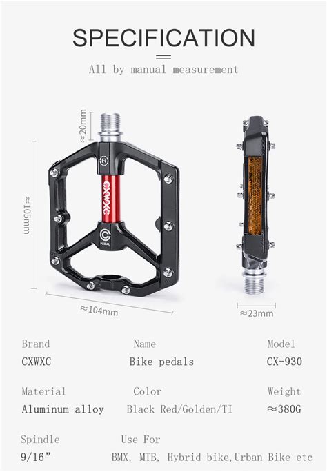 Accessoire vélo pédales de vélo à plate forme en aluminium avec repose