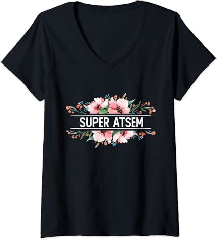 Femme Super Atsem Assistante Cole Maternelle T Shirt Avec Col En V