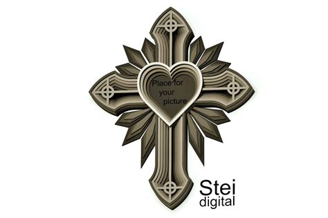 In Memory Cross Svg Dxf Cut Files D Layered Cross Svg By