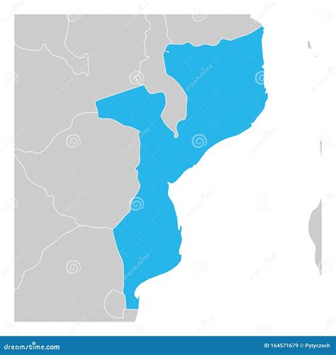 Kaart Van Mozambique Groen Gemarkeerd Met Buurlanden Vector Illustratie