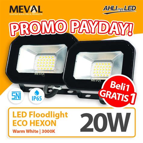 Jual Meval Lampu Sorot Led Floodlight Eco Watts Kuning